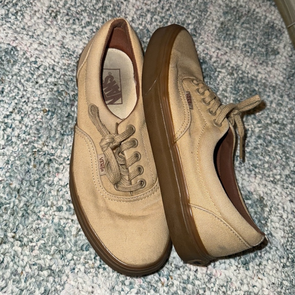 Vans Tan Canvas Sneakers